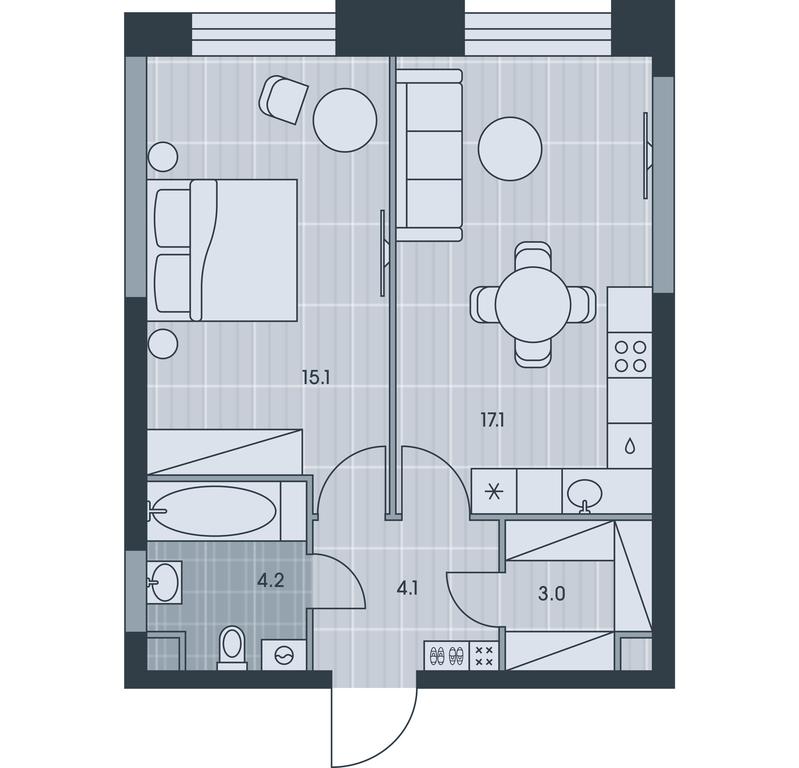 1-BD Apartment Sale, 43.5 sq. m. at Ever, Obrucheva Street, вл23, Moscow, Russia #1 1-BD Apartment Sale, 43.5 sq. m. at Ever, Obrucheva Street, вл23, Moscow, Russia #1