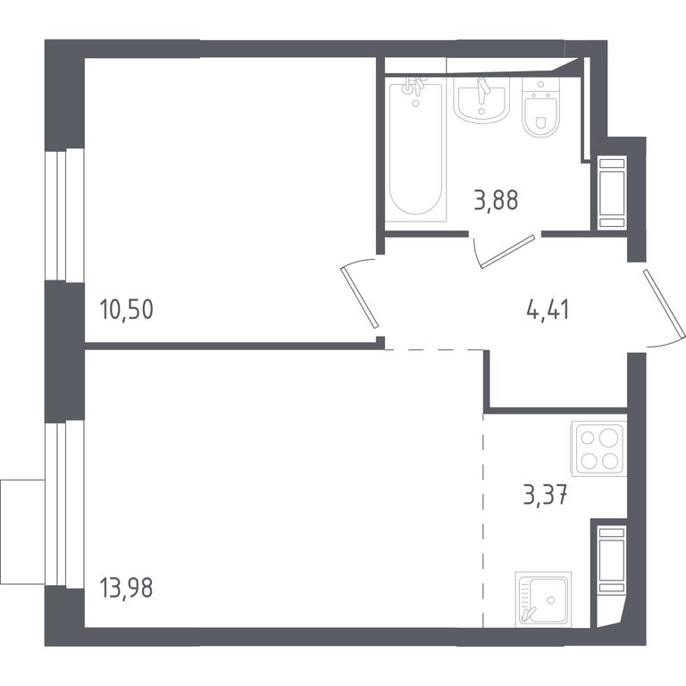 Apartment Sale, 36.2平方米 at Piatnitskie Luga, Pyatnitskoye Highway, 2, derevnya Yurlovo, Solnechnogorsk City District, Moscow Region, Russia #1