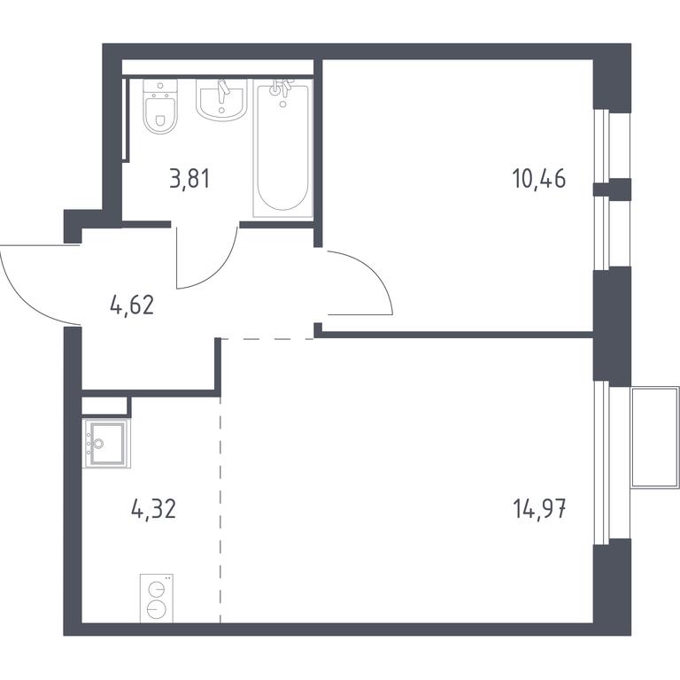 Apartment Sale, 37.7 sq. m. at Kvartal Ivakino, kvartal Ivakino, mikrorayon Klyazma-Starbeyevo, Khimki, Moscow Region, Russia #2 Apartment Sale, 37.7 sq. m. at Kvartal Ivakino, kvartal Ivakino, mikrorayon Klyazma-Starbeyevo, Khimki, Moscow Region, Russia #2