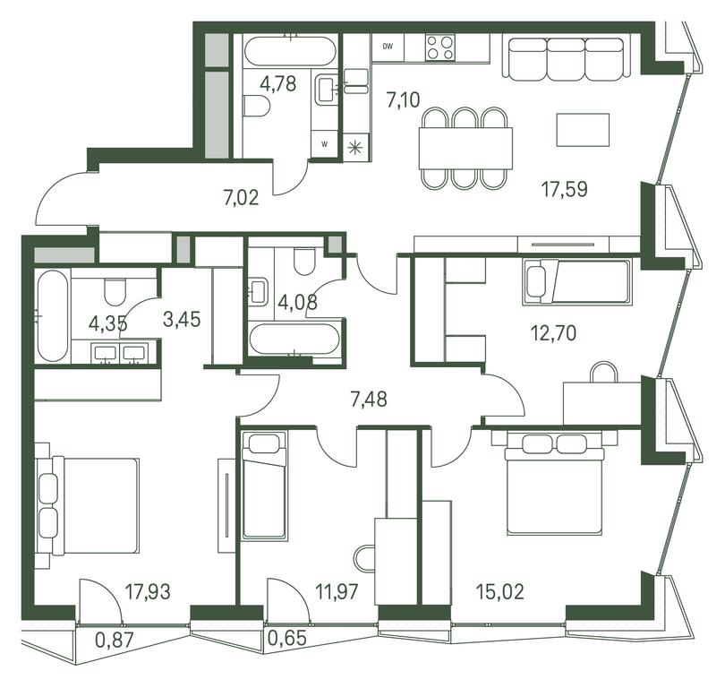 4-BD Apartment Sale, 113.93 sq. m. at Moments, Volokolamskoye Highway, 28, Moscow, Russia #1 4-BD Apartment Sale, 113.93 sq. m. at Moments, Volokolamskoye Highway, 28, Moscow, Russia #1