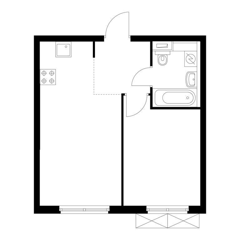 1-BD Apartment Sale, 36.3 sq. m. at Rustaveli 14, Rustaveli Street, 14с20, Moscow, Russia #1
