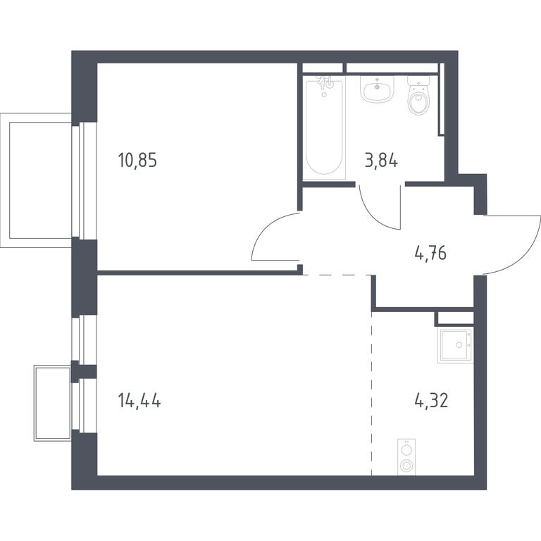Apartment Sale, 38.21 sq. m. at Novoe Vidnoe, Kalinovka Village, Leninskiy City District, Moscow Region, Russia #1