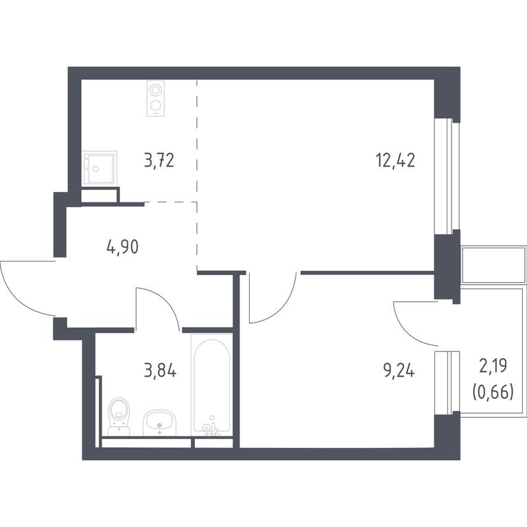 Apartment Sale, 34.78平方米 at Novoe Vidnoe, Kalinovka Village, Leninskiy City District, Moscow Region, Russia #1 Apartment Sale, 34.78平方米 at Novoe Vidnoe, Kalinovka Village, Leninskiy City District, Moscow Region, Russia #1