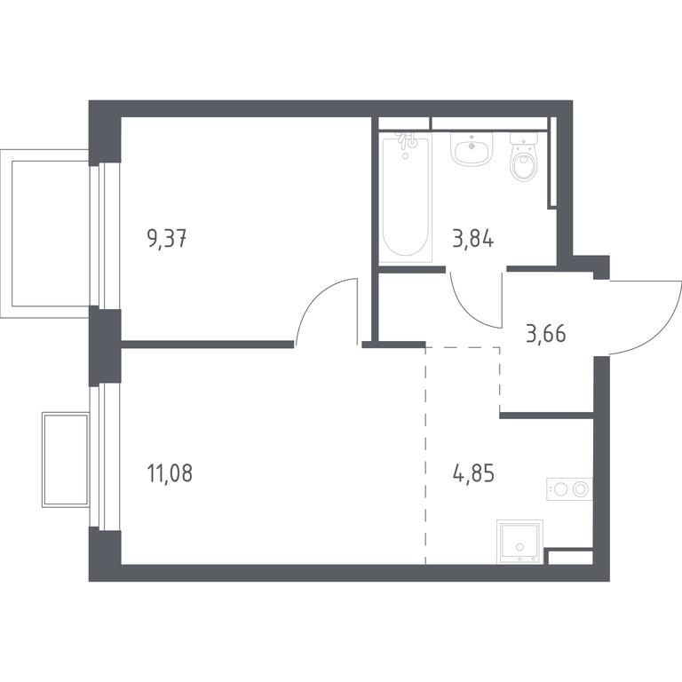 Apartment Sale, 32.8 sq. m. at Novoe Vidnoe, Kalinovka Village, Leninskiy City District, Moscow Region, Russia #1 Apartment Sale, 32.8 sq. m. at Novoe Vidnoe, Kalinovka Village, Leninskiy City District, Moscow Region, Russia #1