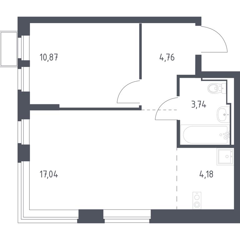 Apartment Sale, 40.59 sq. m. at Novoe Vidnoe, Kalinovka Village, Leninskiy City District, Moscow Region, Russia #1