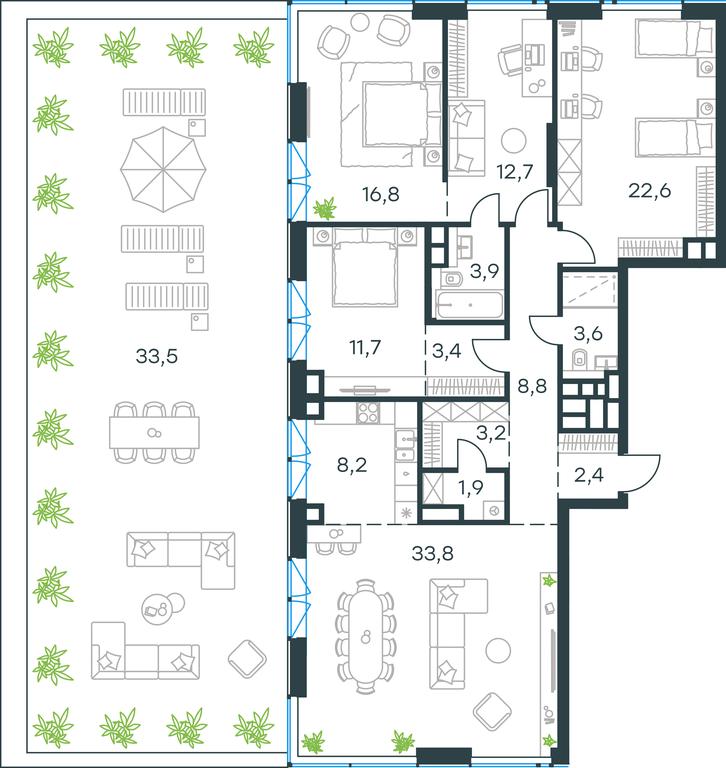 4-BD Apartment Sale, 164.2平方米 at Level Prichalnyi, Prichalny Drive, 8к1, Moscow, Russia #1 4-BD Apartment Sale, 164.2平方米 at Level Prichalnyi, Prichalny Drive, 8к1, Moscow, Russia #1