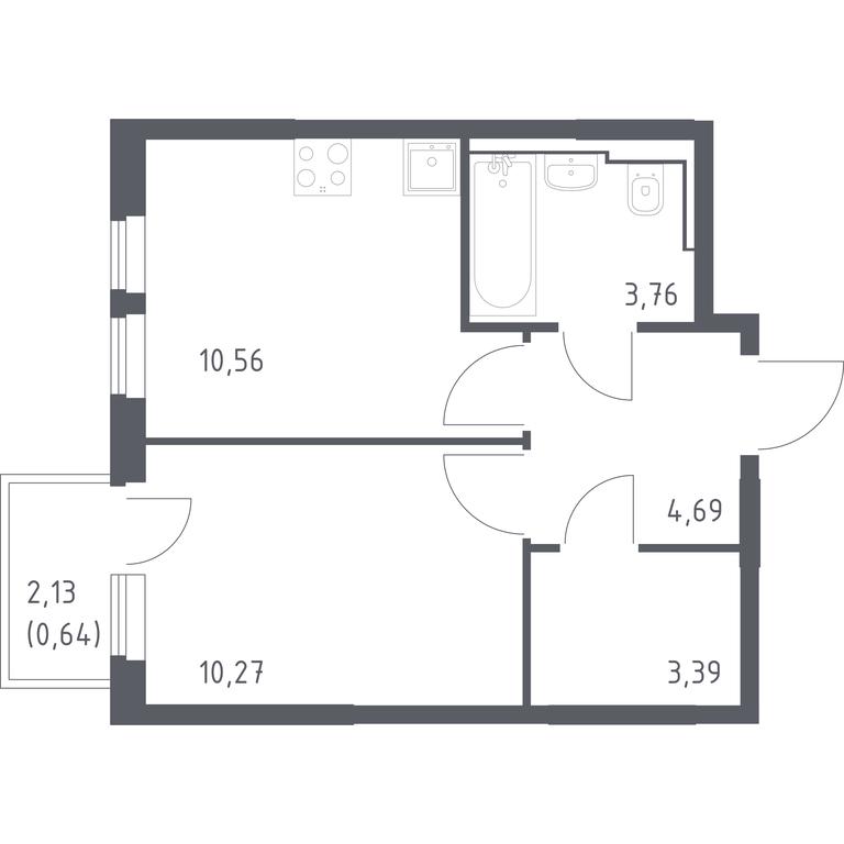 Apartment Sale, 33.31平方米 at Ostafevo, Ostafyevskoe Highway, 12к1, Ryazanovskoe Settlement, Moscow, Russia #1