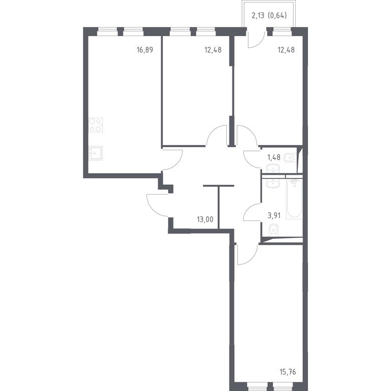 2-BD Apartment Sale, 76.64 sq. m. at Ostafevo, Ostafyevskoe Highway, 12к1, Ryazanovskoe Settlement, Moscow, Russia #1 2-BD Apartment Sale, 76.64 sq. m. at Ostafevo, Ostafyevskoe Highway, 12к1, Ryazanovskoe Settlement, Moscow, Russia #1