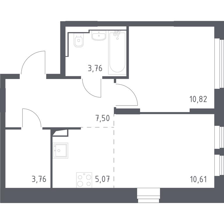 Apartment Sale, 41.52平方米 at Ostafevo, Ostafyevskoe Highway, 12к1, Ryazanovskoe Settlement, Moscow, Russia #1
