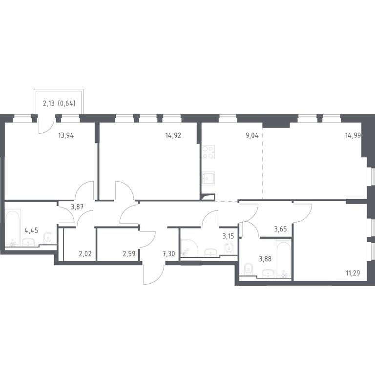 2-BD Apartment Sale, 95.73 sq. m. at Ostafevo, Ostafyevskoe Highway, 12к1, Ryazanovskoe Settlement, Moscow, Russia #1 2-BD Apartment Sale, 95.73 sq. m. at Ostafevo, Ostafyevskoe Highway, 12к1, Ryazanovskoe Settlement, Moscow, Russia #1