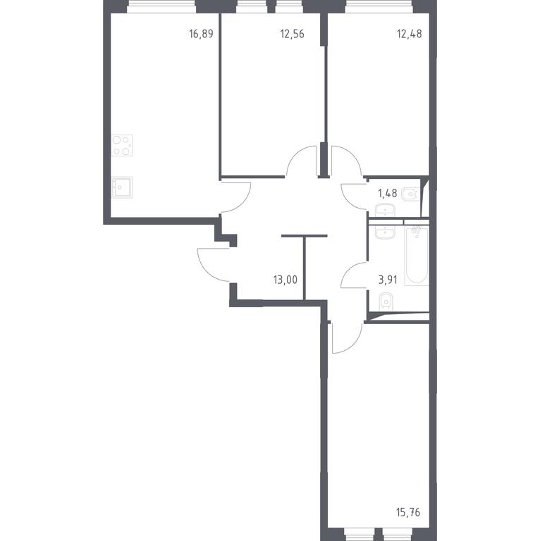 2-BD Apartment Sale, 76.08平方米 at Ostafevo, Ostafyevskoe Highway, 12к1, Ryazanovskoe Settlement, Moscow, Russia #1 2-BD Apartment Sale, 76.08平方米 at Ostafevo, Ostafyevskoe Highway, 12к1, Ryazanovskoe Settlement, Moscow, Russia #1