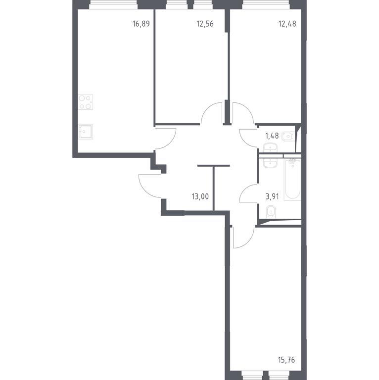 Продажа 2-комн. квартиры, 76,08 м² в ЖК «Остафьево», Остафьевское шоссе, 12к1, поселение Рязановское, Москва, Россия #1