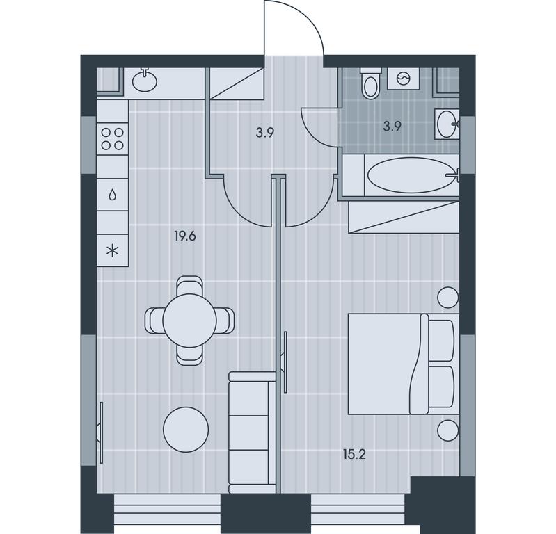 1-BD Apartment Sale, 42.6平方米 at Ever, Obrucheva Street, вл23, Moscow, Russia #1