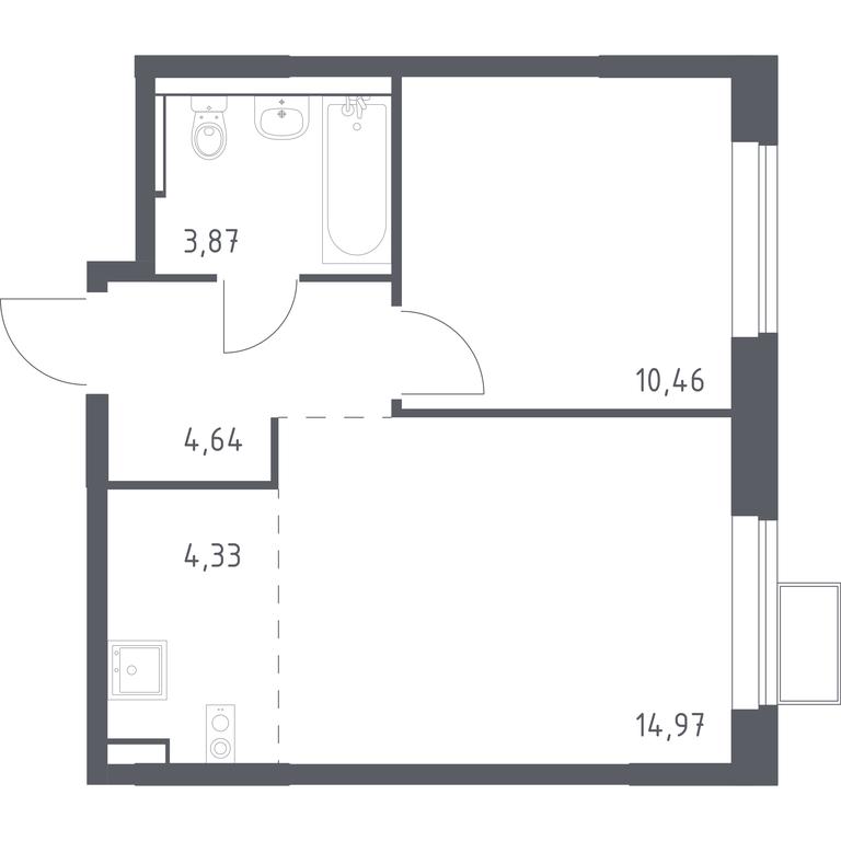 Apartment Sale, 38.27平方米 at Prigorod Lesnoe, Molodyozhny bulvar, 6, derevnya Misaylovo, Leninskiy City District, Moscow Region, Russia #1 Apartment Sale, 38.27平方米 at Prigorod Lesnoe, Molodyozhny bulvar, 6, derevnya Misaylovo, Leninskiy City District, Moscow Region, Russia #1