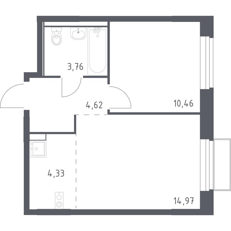 Apartment Sale, 38.14平方米 at Kvartal Marino, kvartal № 175, 1с1, Filimonkovskoye Municipal Formation, Moscow, Russia #1 Apartment Sale, 38.14平方米 at Kvartal Marino, kvartal № 175, 1с1, Filimonkovskoye Municipal Formation, Moscow, Russia #1