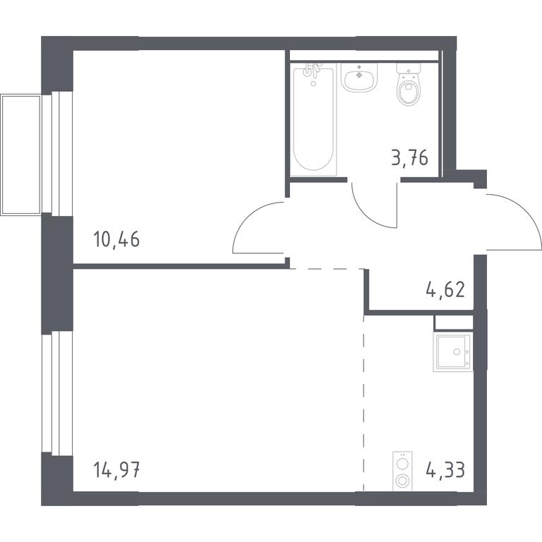 Apartment Sale, 38.14平方米 at Kvartal Marino, kvartal № 175, 1с1, Filimonkovskoye Municipal Formation, Moscow, Russia #1 Apartment Sale, 38.14平方米 at Kvartal Marino, kvartal № 175, 1с1, Filimonkovskoye Municipal Formation, Moscow, Russia #1