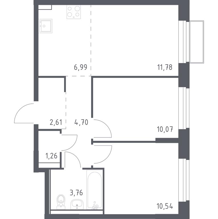1-BD Apartment Sale, 51.71 sq. m. at Kvartal Marino, kvartal № 175, 1с1, Filimonkovskoye Municipal Formation, Moscow, Russia #1 1-BD Apartment Sale, 51.71 sq. m. at Kvartal Marino, kvartal № 175, 1с1, Filimonkovskoye Municipal Formation, Moscow, Russia #1