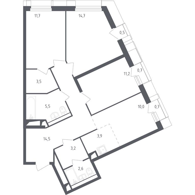 2-BD Apartment Sale, 82.51 sq. m. at Sputnik, Lipovoy Roschi Street, 1к4, derevnya Razdory, Odintsovskiy City District, Moscow Region, Russia #1 2-BD Apartment Sale, 82.51 sq. m. at Sputnik, Lipovoy Roschi Street, 1к4, derevnya Razdory, Odintsovskiy City District, Moscow Region, Russia #1