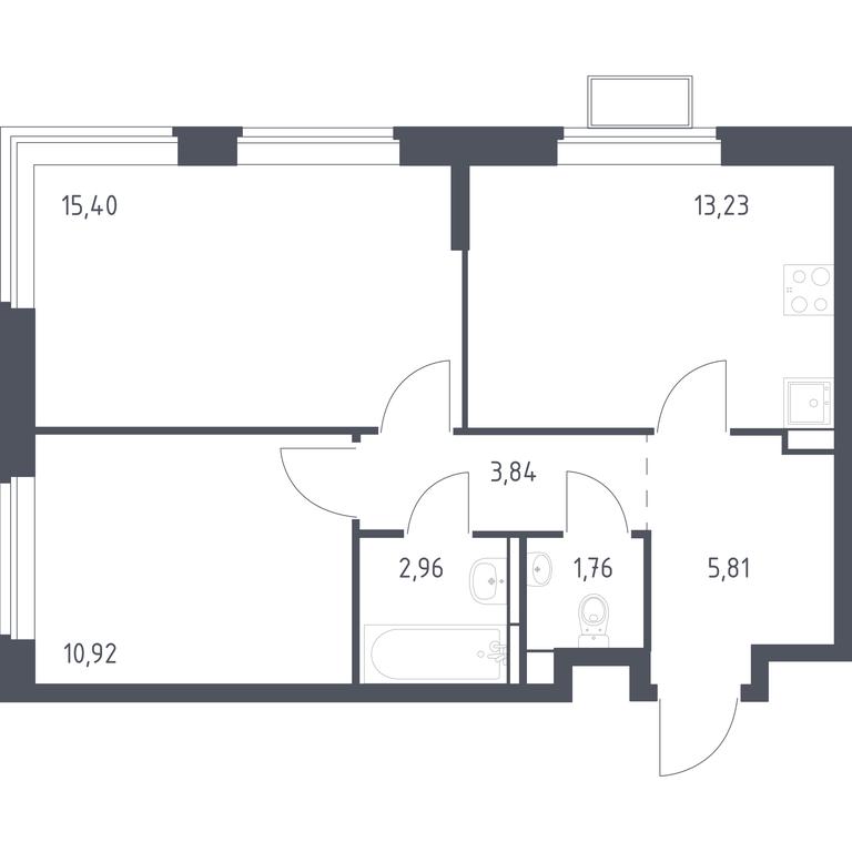 1-BD Apartment Sale, 53.92 sq. m. at Novoe Vidnoe, Kalinovka Village, Leninskiy City District, Moscow Region, Russia #1 1-BD Apartment Sale, 53.92 sq. m. at Novoe Vidnoe, Kalinovka Village, Leninskiy City District, Moscow Region, Russia #1