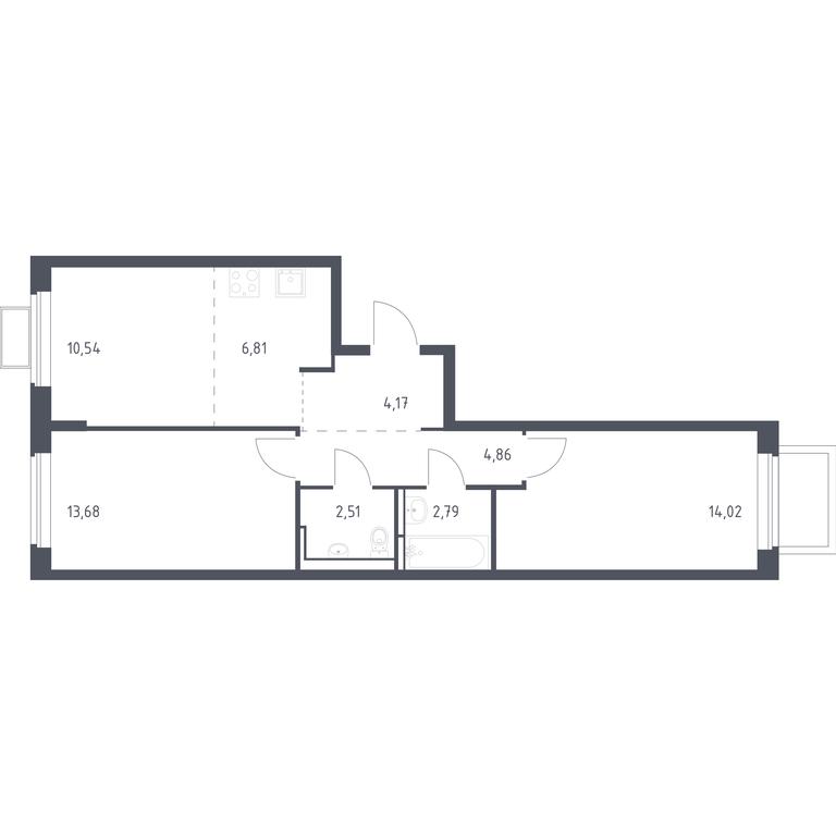 Продажа 1-комн. квартиры, 59,38 м² в ЖК «Новое Видное», деревня Калиновка, Ленинский городской округ, Московская область, Россия #1