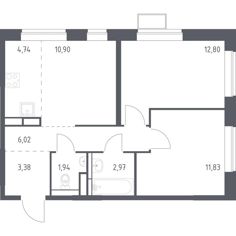 1-BD Apartment Sale, 53.5平方米 at Alkhimovo, Ryazanovskoe Highway, 31к1, Moscow, Russia #1 1-BD Apartment Sale, 53.5平方米 at Alkhimovo, Ryazanovskoe Highway, 31к1, Moscow, Russia #1