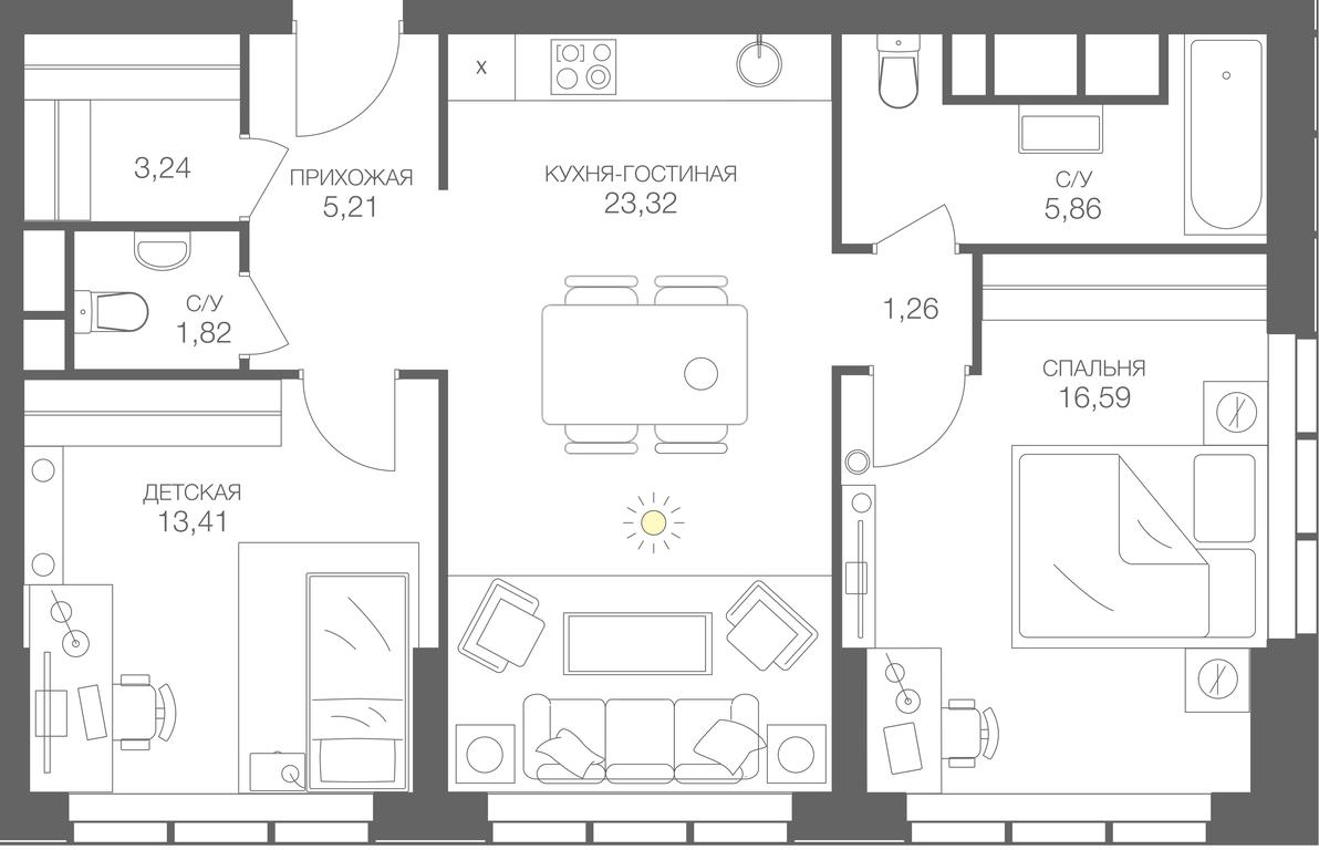 1-BD Apartment Sale, 70.71 sq. m. at Headliner, Shmitovsky Drive, 39, Moscow, Russia #1 1-BD Apartment Sale, 70.71 sq. m. at Headliner, Shmitovsky Drive, 39, Moscow, Russia #1