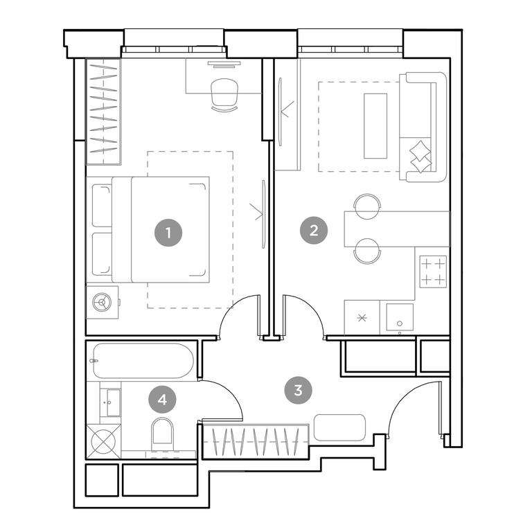 1-BD Apartment Sale, 39 sq. m. at Gogol Park, ulitsa Gogolya, 3, Lyubertsy, Moscow Region, Russia #2