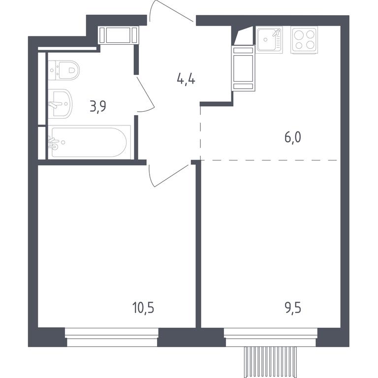 Apartment Sale, 33.9 sq. m. at Mytishchi Park, Silikatnaya ulitsa, 41к3, Mytischi, Moscow Region, Russia #1 Apartment Sale, 33.9 sq. m. at Mytishchi Park, Silikatnaya ulitsa, 41к3, Mytischi, Moscow Region, Russia #1