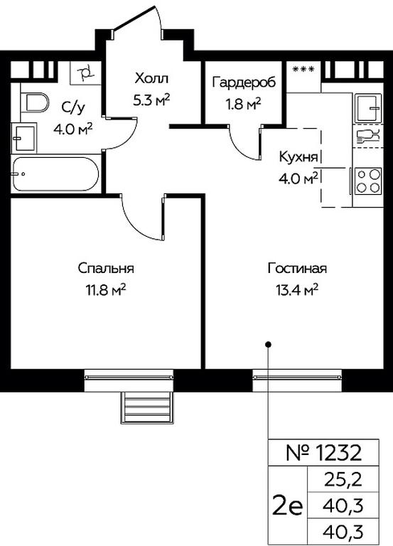 Продажа 1-комн. квартиры, 40,3 м² в ЖК «Эко Бунино», проспект Куприна, 34к1, поселение Сосенское, Москва, Россия #1