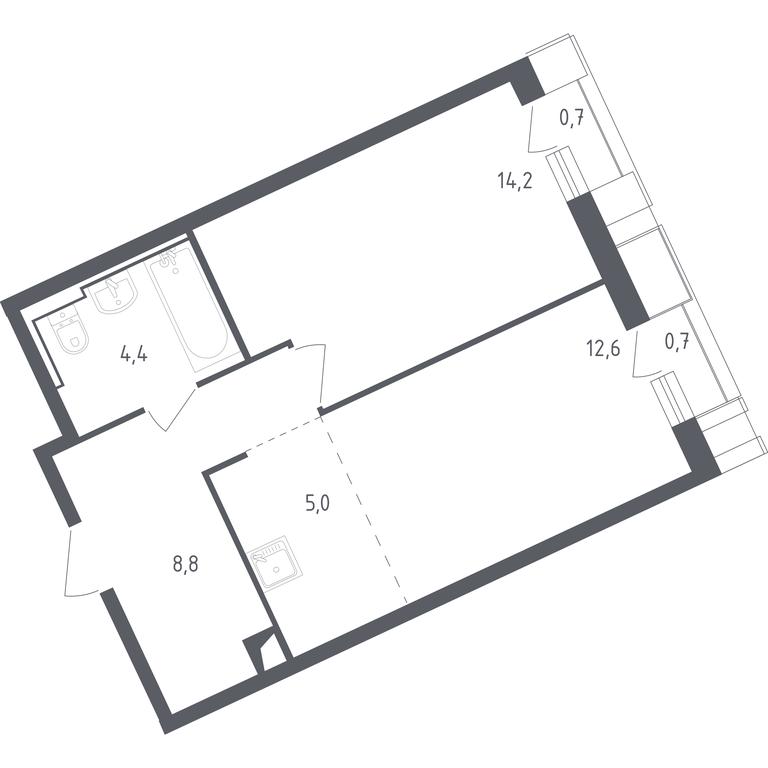 Apartment Sale, 46.37 sq. m. at Sputnik, Lipovoy Roschi Street, 1к4, derevnya Razdory, Odintsovskiy City District, Moscow Region, Russia #1 Apartment Sale, 46.37 sq. m. at Sputnik, Lipovoy Roschi Street, 1к4, derevnya Razdory, Odintsovskiy City District, Moscow Region, Russia #1