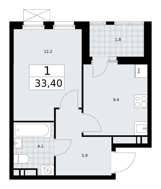 Apartment Sale, 33.4平方米 at Buninskie Kvartaly, Akademika Semyonova Street, 22, Moscow, Russia #2 Apartment Sale, 33.4平方米 at Buninskie Kvartaly, Akademika Semyonova Street, 22, Moscow, Russia #2