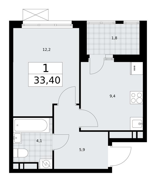 Apartment Sale, 33.4 sq. m. at Buninskie Kvartaly, Akademika Semyonova Street, 22, Moscow, Russia #2 Apartment Sale, 33.4 sq. m. at Buninskie Kvartaly, Akademika Semyonova Street, 22, Moscow, Russia #2