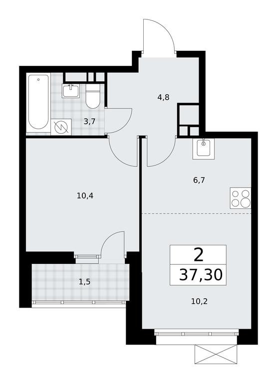 1-BD Apartment Sale, 37.3 sq. m. at Buninskie Kvartaly, Akademika Semyonova Street, 22, Moscow, Russia #1 1-BD Apartment Sale, 37.3 sq. m. at Buninskie Kvartaly, Akademika Semyonova Street, 22, Moscow, Russia #1