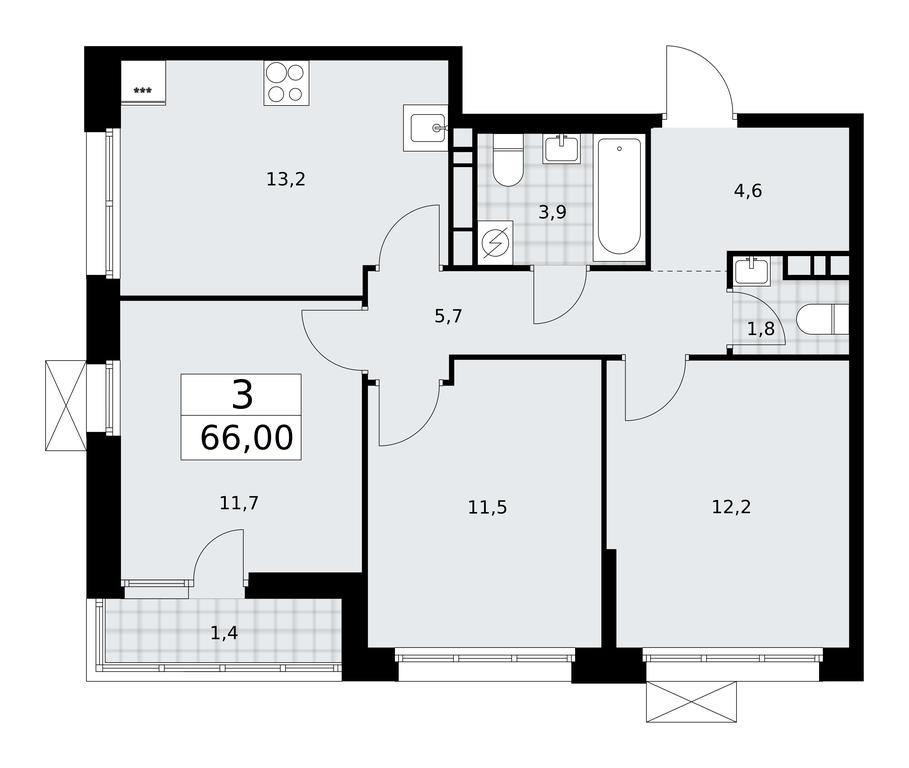2-BD Apartment Sale, 66平方米 at Buninskie Kvartaly, Akademika Semyonova Street, 22, Moscow, Russia #2 2-BD Apartment Sale, 66平方米 at Buninskie Kvartaly, Akademika Semyonova Street, 22, Moscow, Russia #2