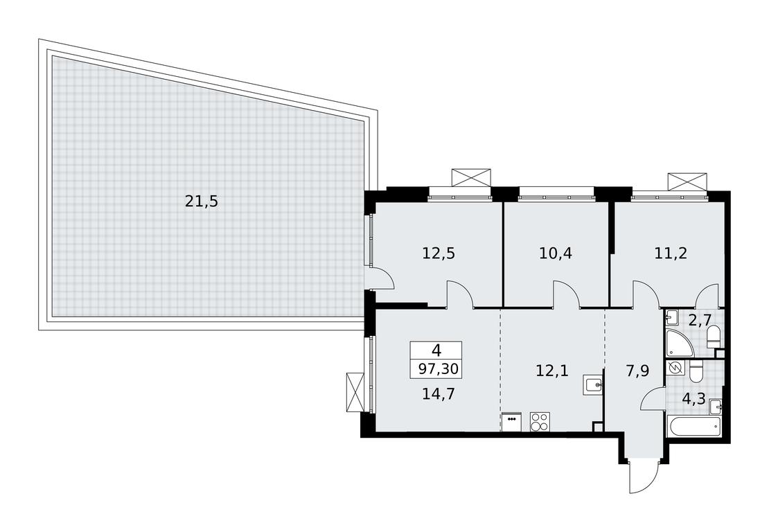 3-BD Apartment Sale, 97.3平方米 at Buninskie Kvartaly, Akademika Semyonova Street, 22, Moscow, Russia #2 3-BD Apartment Sale, 97.3平方米 at Buninskie Kvartaly, Akademika Semyonova Street, 22, Moscow, Russia #2
