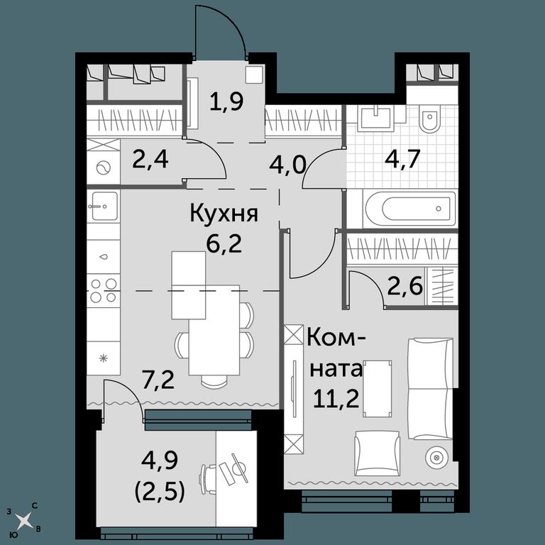 1-BD Apartment Sale, 42.7平方米 at Rotterdam, Varshavskoye Highway, 37Ак1с2, Moscow, Russia #1 1-BD Apartment Sale, 42.7平方米 at Rotterdam, Varshavskoye Highway, 37Ак1с2, Moscow, Russia #1