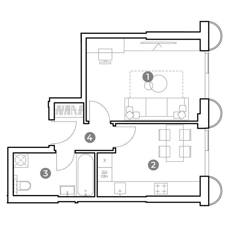 1-BD Apartment Sale, 37.1平方米 at Nametkin Tower, Namyotkina Street, 10А, Moscow, Russia #2 1-BD Apartment Sale, 37.1平方米 at Nametkin Tower, Namyotkina Street, 10А, Moscow, Russia #2