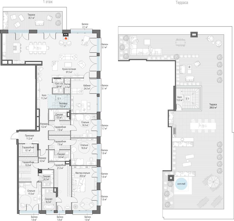 4-BD Apartment Sale, 348.5 sq. m. at Obydenskiy 1, 1st Obydensky Lane, 12с1, Moscow, Russia #1 4-BD Apartment Sale, 348.5 sq. m. at Obydenskiy 1, 1st Obydensky Lane, 12с1, Moscow, Russia #1