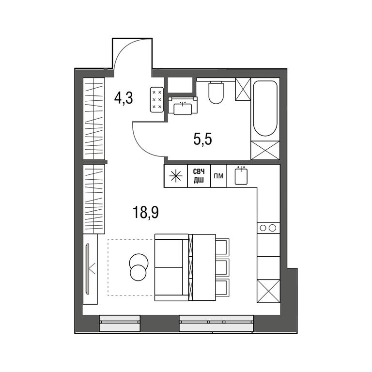 Apartment Sale, 29.3 sq. m. at Sirenevyi Park, Otkrytoye Highway, 20с1, Moscow, Russia #1 Apartment Sale, 29.3 sq. m. at Sirenevyi Park, Otkrytoye Highway, 20с1, Moscow, Russia #1
