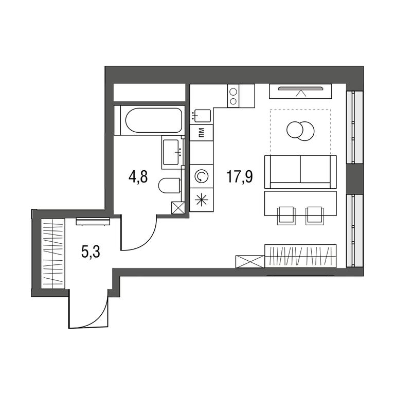 Apartment Sale, 28.6 sq. m. at Sirenevyi Park, Otkrytoye Highway, 20с1, Moscow, Russia #1 Apartment Sale, 28.6 sq. m. at Sirenevyi Park, Otkrytoye Highway, 20с1, Moscow, Russia #1