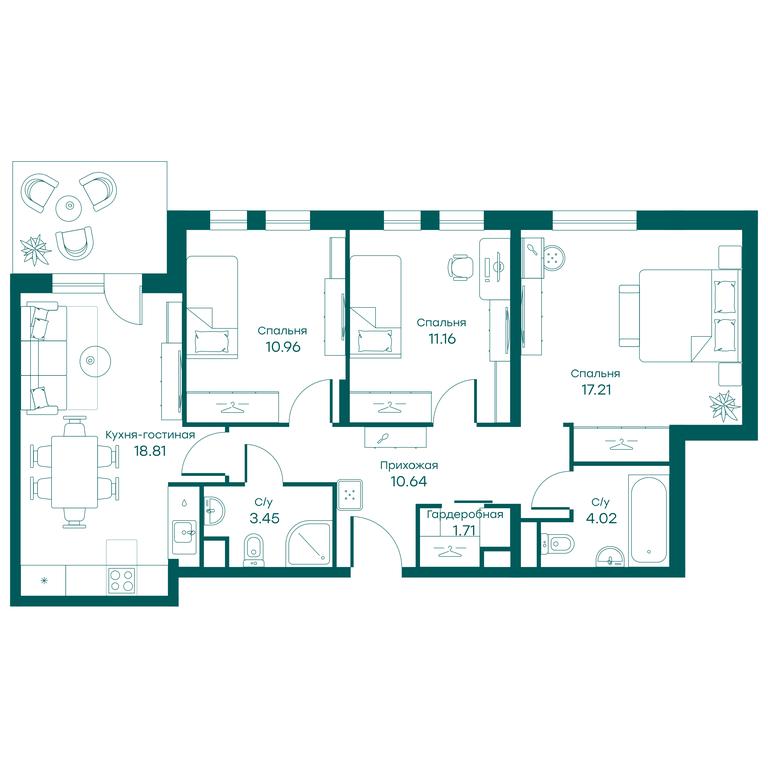 3-BD Apartment Sale, 78 sq. m. at Ravnovesie, zhiloy kompleks Ravnovesiye, selo Perkhushkovo, Odintsovskiy City District, Moscow Region, Russia #1 3-BD Apartment Sale, 78 sq. m. at Ravnovesie, zhiloy kompleks Ravnovesiye, selo Perkhushkovo, Odintsovskiy City District, Moscow Region, Russia #1