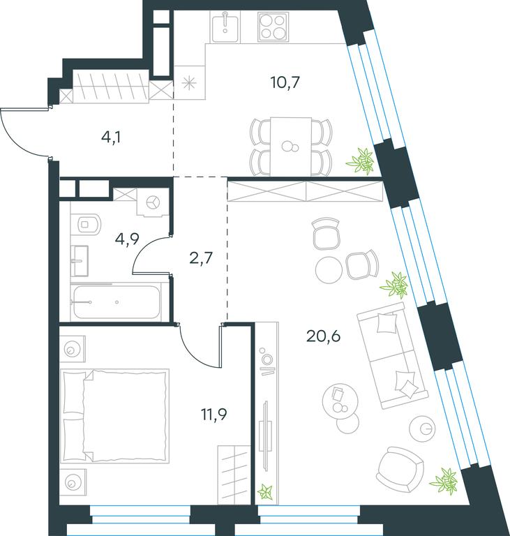 1-BD Apartment Sale, 54.5平方米 at Level Nagatinskaya, Nagatinskaya Embankment, 10Ас3, Moscow, Russia #1 1-BD Apartment Sale, 54.5平方米 at Level Nagatinskaya, Nagatinskaya Embankment, 10Ас3, Moscow, Russia #1