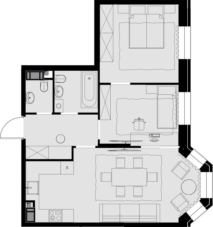 2-BD Apartment Sale, 57.1 sq. m. at Teatralnyi Kvartal, Rotmistrova Street, 2, Moscow, Russia #1 2-BD Apartment Sale, 57.1 sq. m. at Teatralnyi Kvartal, Rotmistrova Street, 2, Moscow, Russia #1