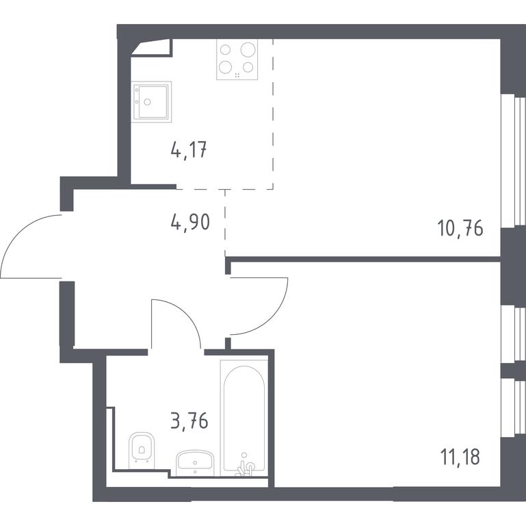 Apartment Sale, 34.77平方米 at Ostafevo, Ostafyevskoe Highway, 12к1, Ryazanovskoe Settlement, Moscow, Russia #1
