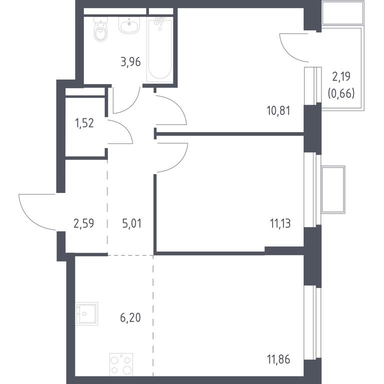 1-BD Apartment Sale, 53.74 sq. m. at Novoe Vidnoe, Kalinovka Village, Leninskiy City District, Moscow Region, Russia #1 1-BD Apartment Sale, 53.74 sq. m. at Novoe Vidnoe, Kalinovka Village, Leninskiy City District, Moscow Region, Russia #1