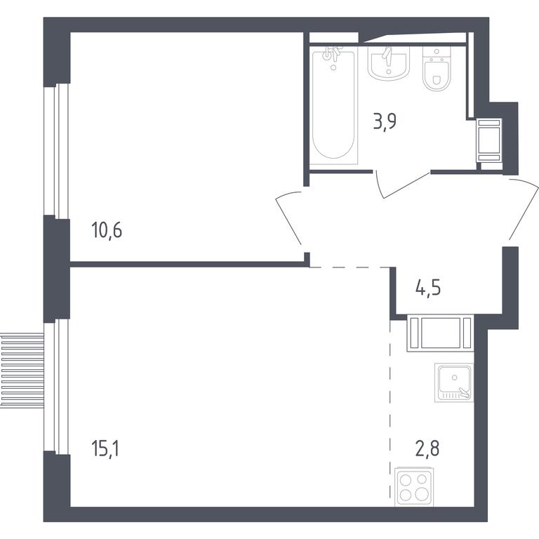 Apartment Sale, 36.7 sq. m. at Mytishchi Park, Silikatnaya ulitsa, 41к3, Mytischi, Moscow Region, Russia #1 Apartment Sale, 36.7 sq. m. at Mytishchi Park, Silikatnaya ulitsa, 41к3, Mytischi, Moscow Region, Russia #1