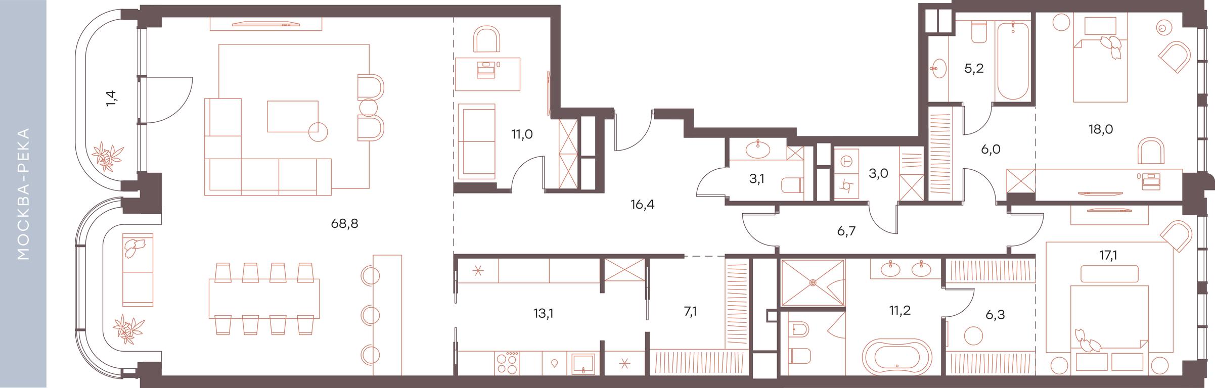 Продажа 3-комн. квартиры, 194,4 м² в ЖК «Саввинская 27», Саввинская набережная, 27, Москва, Россия #2 Продажа 3-комн. квартиры, 194,4 м² в ЖК «Саввинская 27», Саввинская набережная, 27, Москва, Россия #2