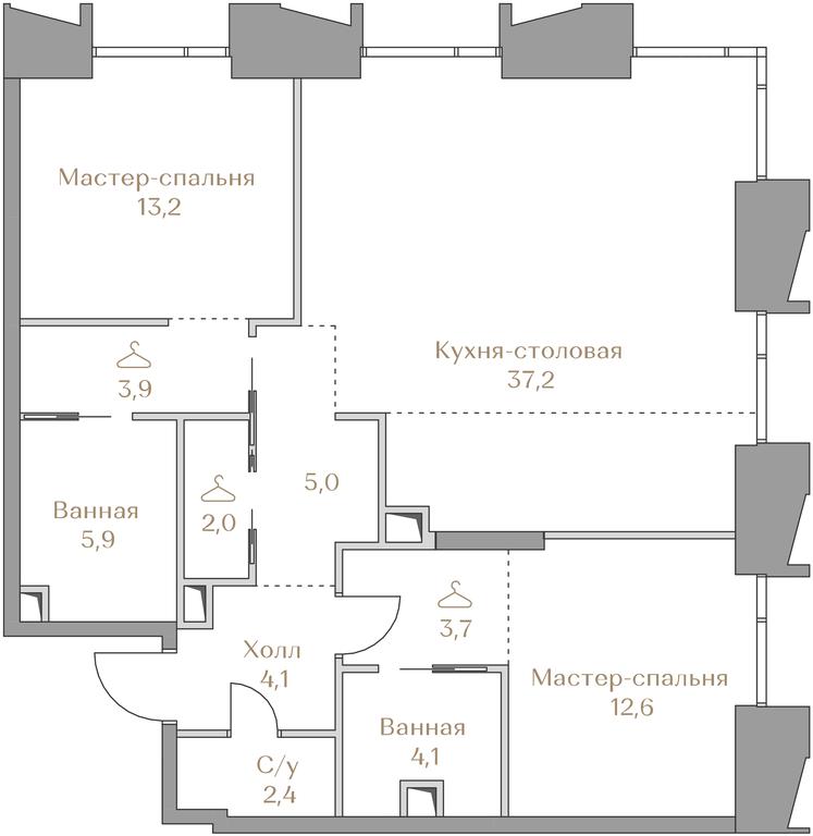 2-BD Apartment Sale, 94.1 sq. m. at Luzhniki Collection, Luzhnetskaya Embankment, 2/4с17, Moscow, Russia #2 2-BD Apartment Sale, 94.1 sq. m. at Luzhniki Collection, Luzhnetskaya Embankment, 2/4с17, Moscow, Russia #2