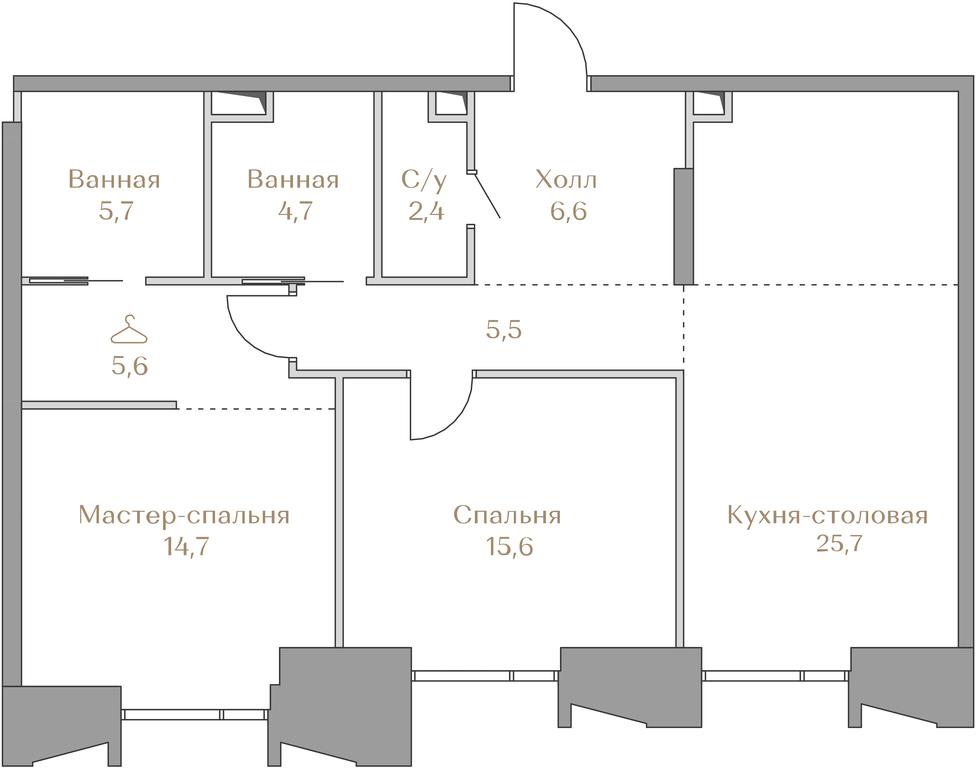 2-BD Apartment Sale, 86.5 sq. m. at Luzhniki Collection, Luzhnetskaya Embankment, 2/4с17, Moscow, Russia #1