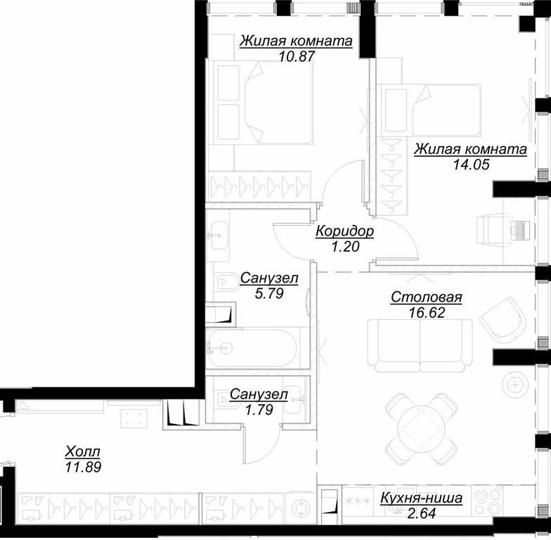 2-BD Apartment Sale, 65.61平方米 at Mod, 4th Maryinoy Roschi Street, 12с9, Moscow, Russia #1 2-BD Apartment Sale, 65.61平方米 at Mod, 4th Maryinoy Roschi Street, 12с9, Moscow, Russia #1